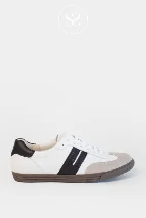 PAUL GREEN 5350 BLACK/WHITE/PEARL LEATHER LOW PROFILE TRAINERS