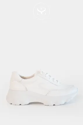 PAUL GREEN 5359 WHITE LEATHER CHUNKY SPORTY TRAINERS