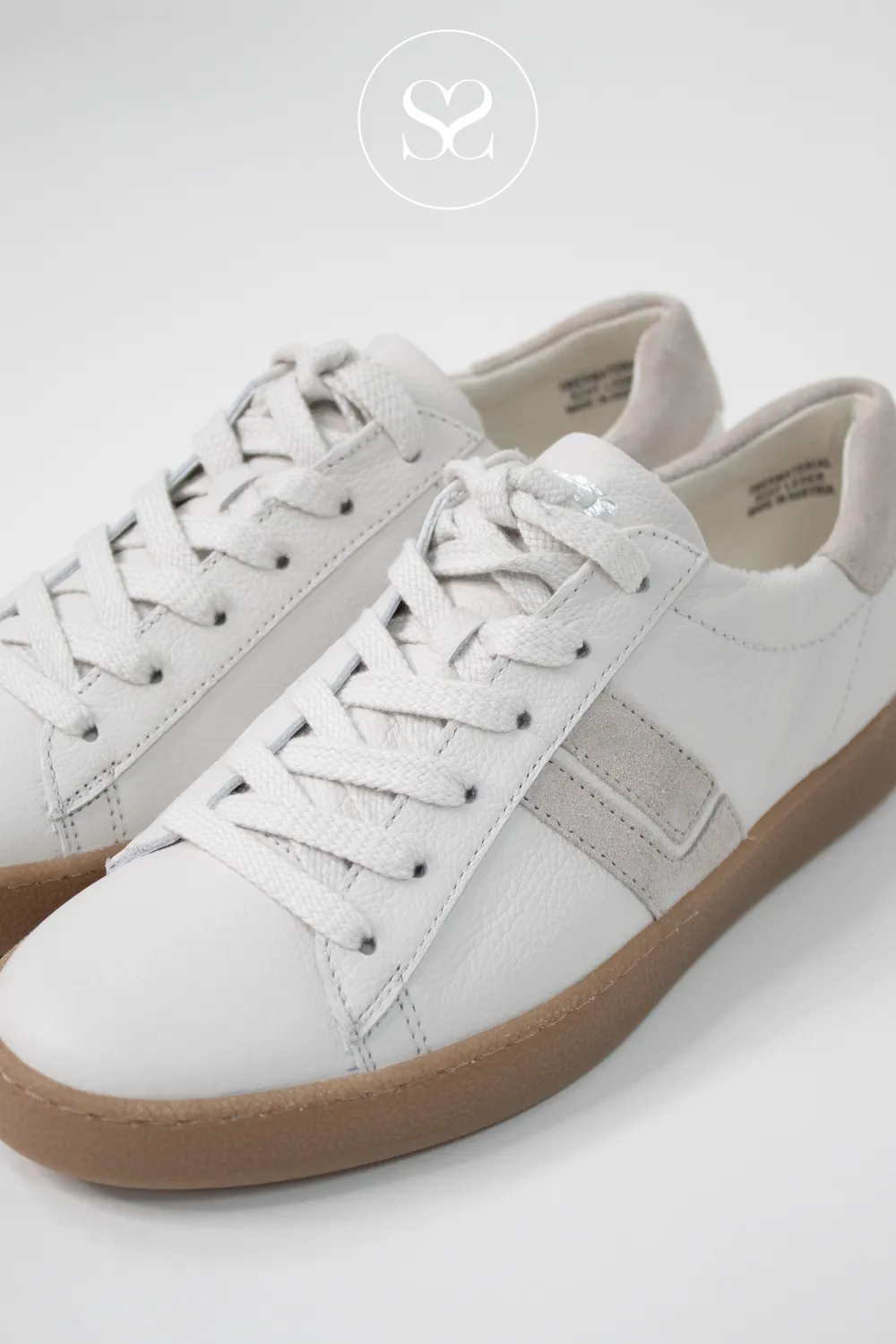 PAUL GREEN 5450 WHITE/SAND LOW PROFILE TRAINERS