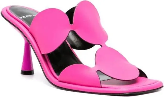 Pierre Hardy Lava Bulles 85mm laser-cut leather mules Pink