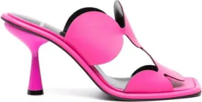 Pierre Hardy Lava Bulles 85mm laser-cut leather mules Pink