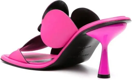 Pierre Hardy Lava Bulles 85mm laser-cut leather mules Pink