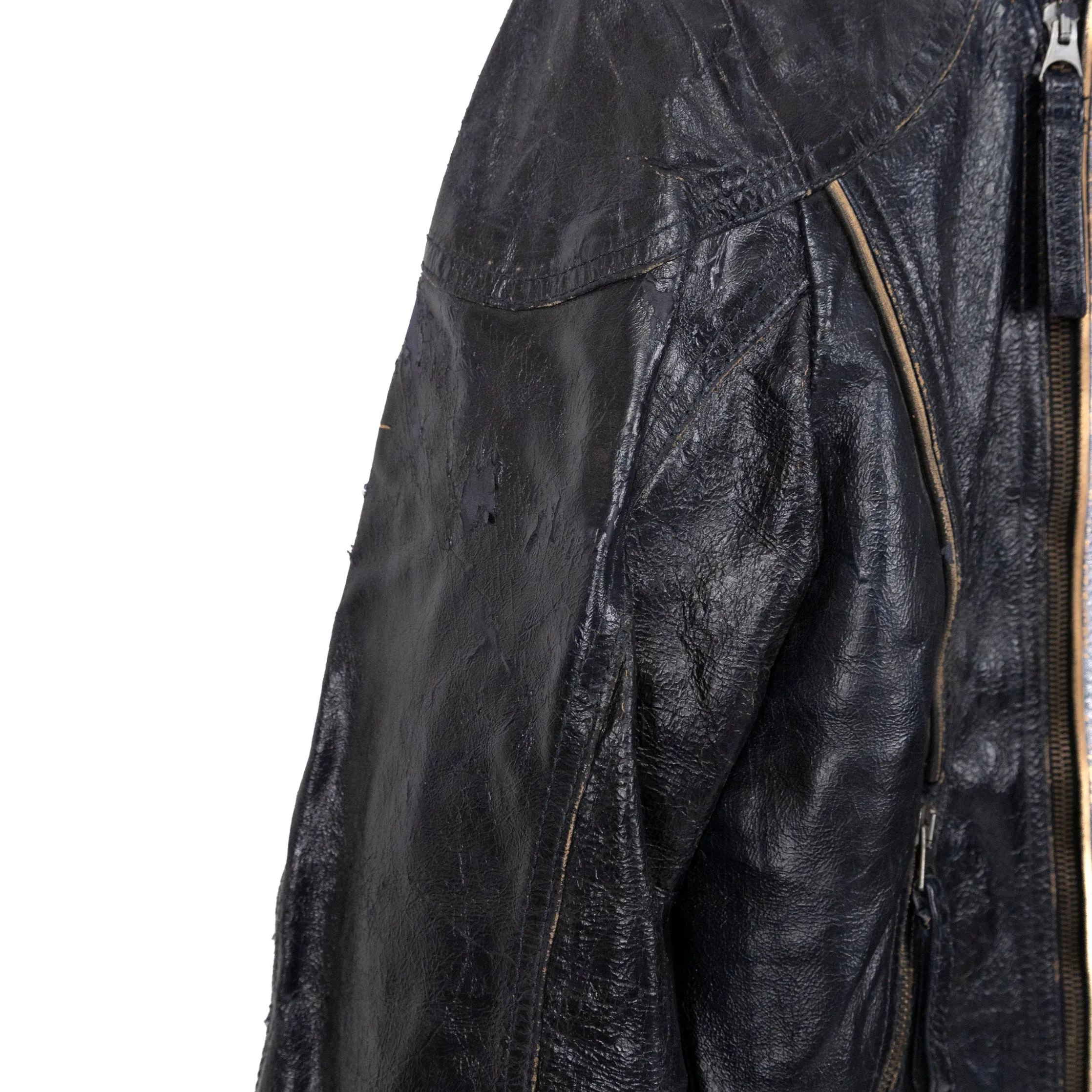 Rare Armani Distressed Leather Jacket