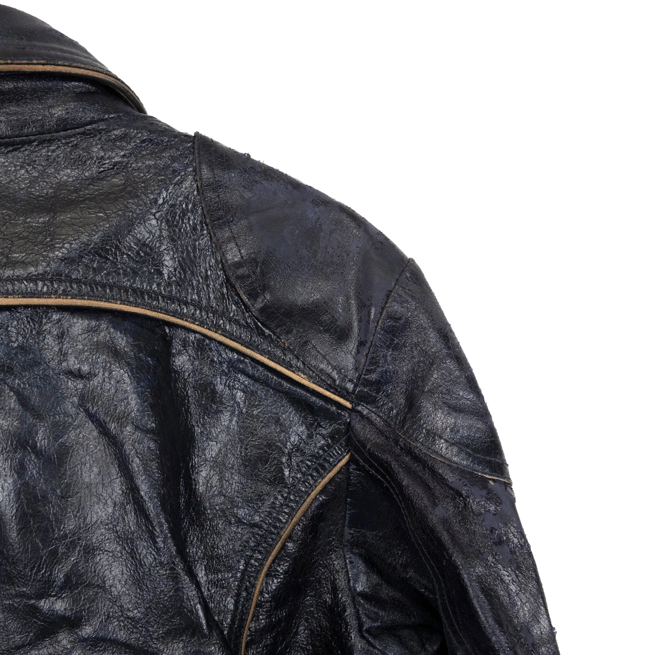 Rare Armani Distressed Leather Jacket