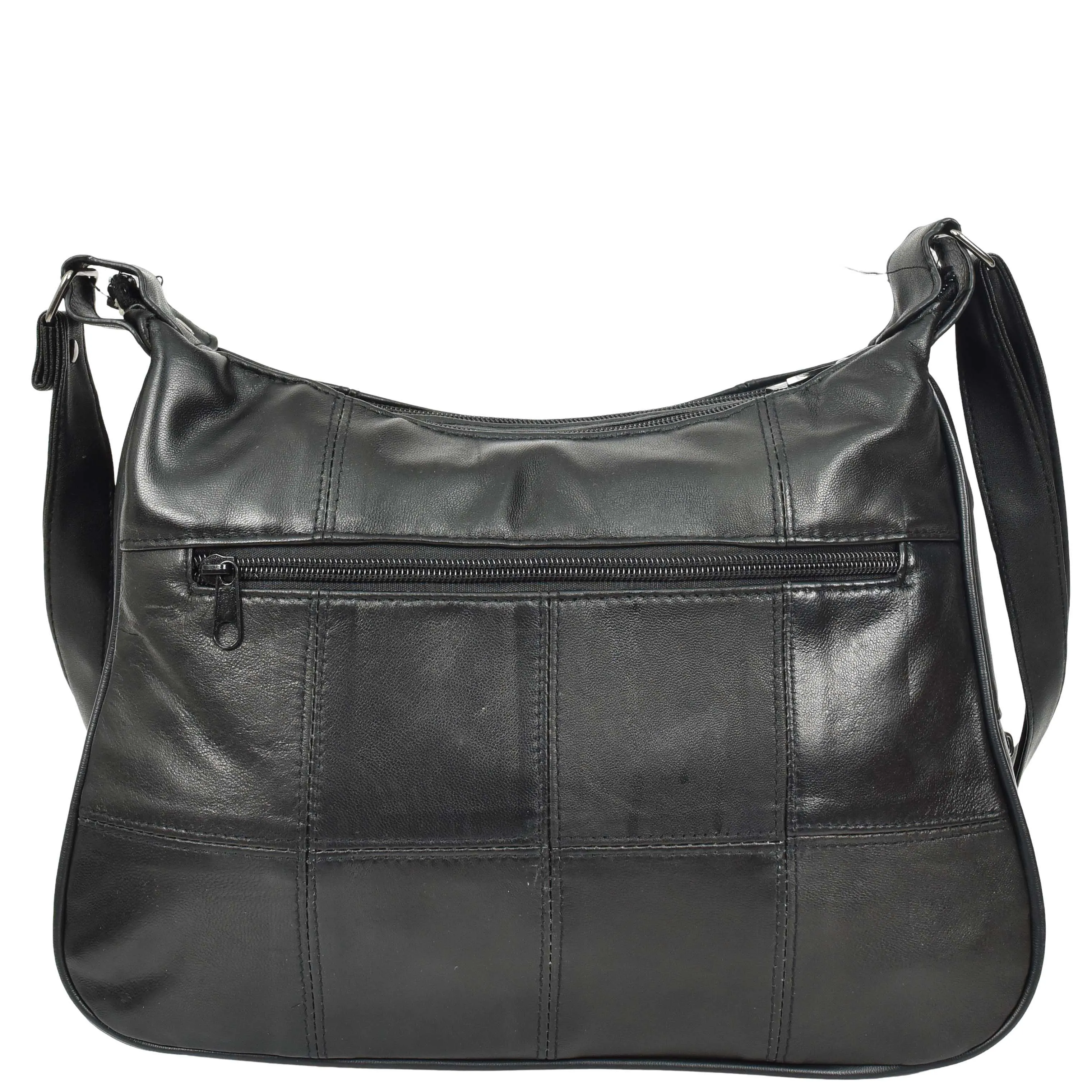 Real Leather Large Size Shoulder Bag Cross Body HOL0991 Black