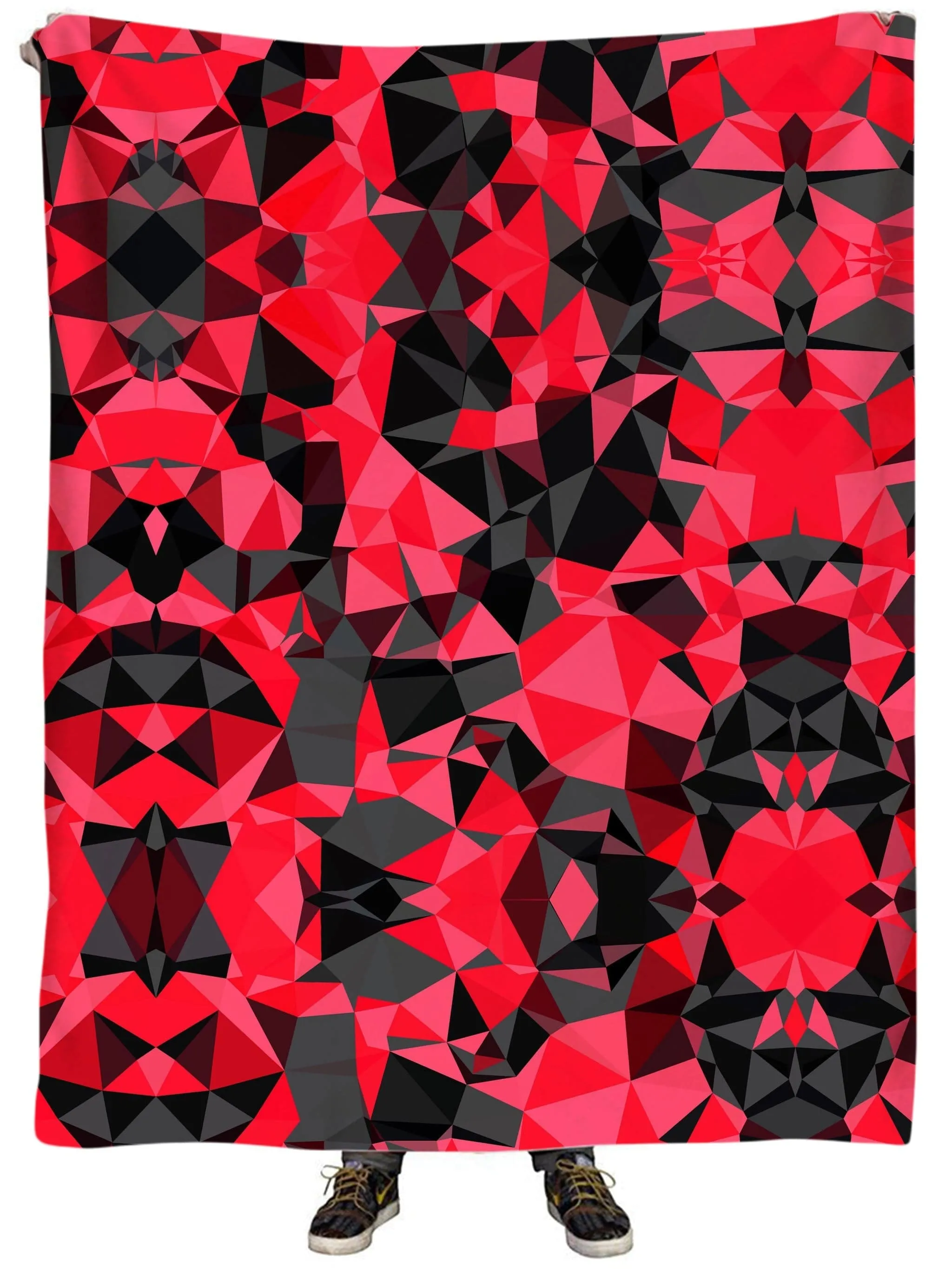 Red and Black Geo Plush Blanket