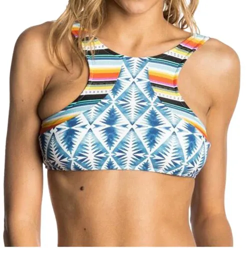 RIP CURL Beach Bazaar Women's Bikini Top Flexible Bikini Top GSIZZ3 Blue 70 Colorful