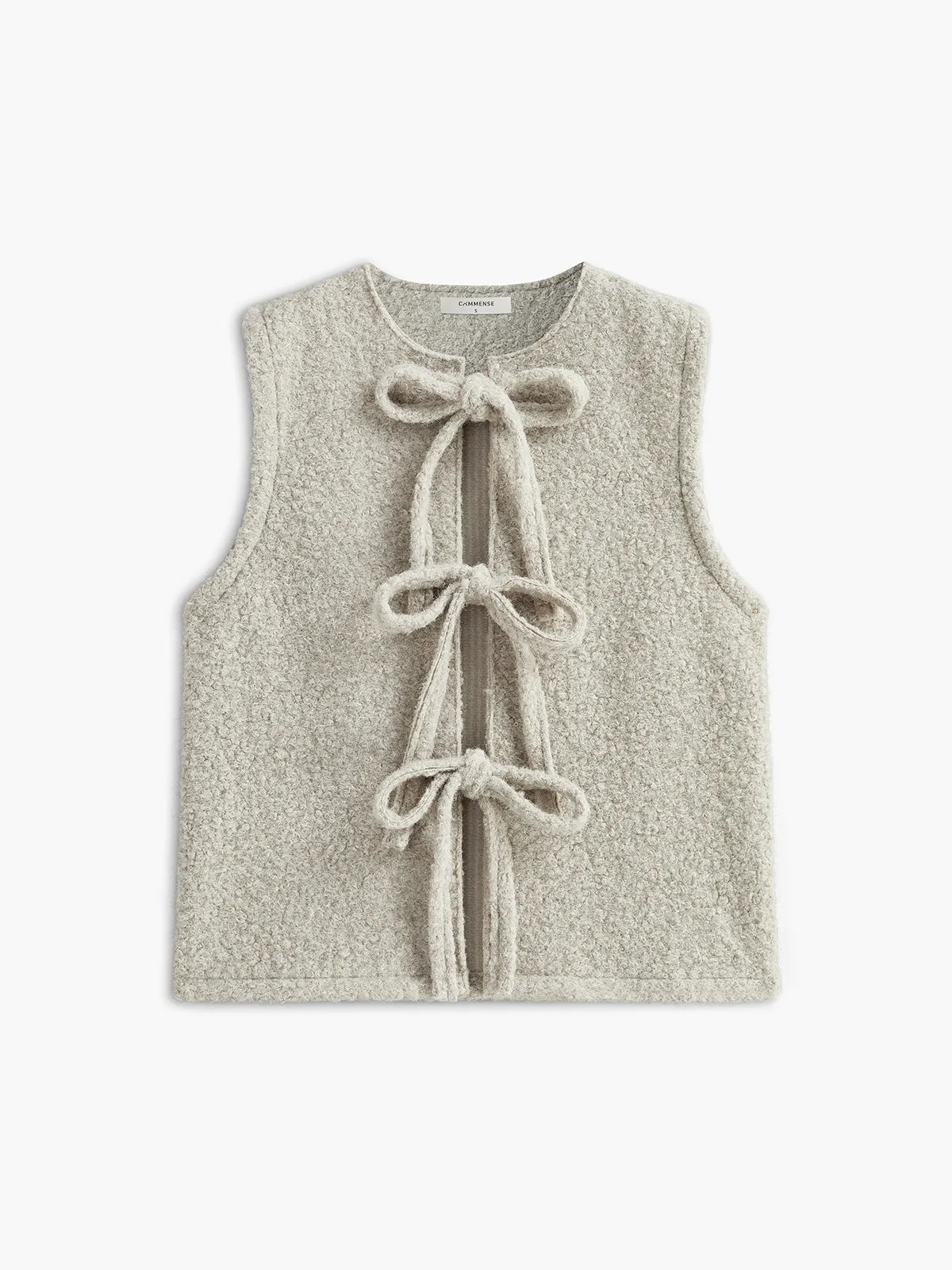 Round Neck Bow Front Vest