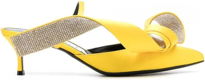 Sergio Rossi Marquise 50mm leather mules Yellow