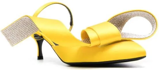 Sergio Rossi Marquise 50mm leather mules Yellow