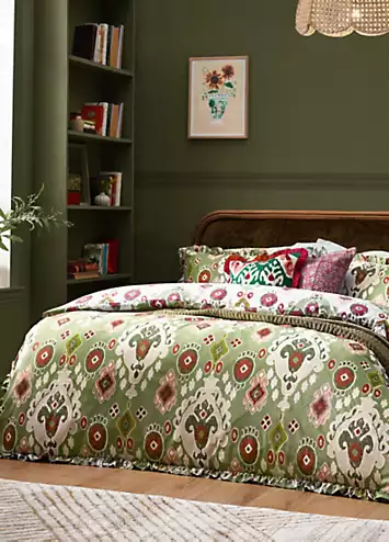 Seventy Three Paoletti Dawson 100% Cotton Duvet Cover Set - Cedar Green | Kaleidoscope