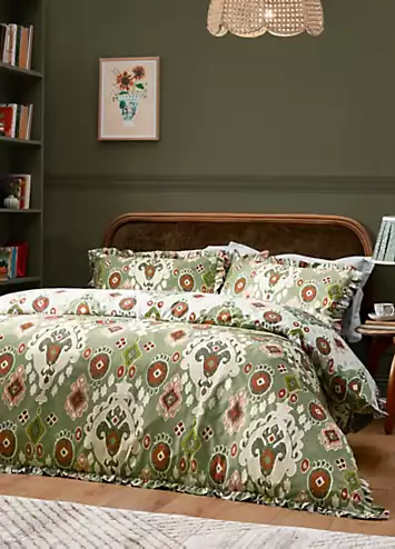 Seventy Three Paoletti Dawson 100% Cotton Duvet Cover Set - Cedar Green | Kaleidoscope