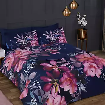 Sleepdown Large Floral Duvet Cover Set - Navy | Kaleidoscope