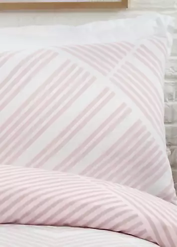 Sleepdown Striped Geometric Duvet Cover Set - Blush | Kaleidoscope