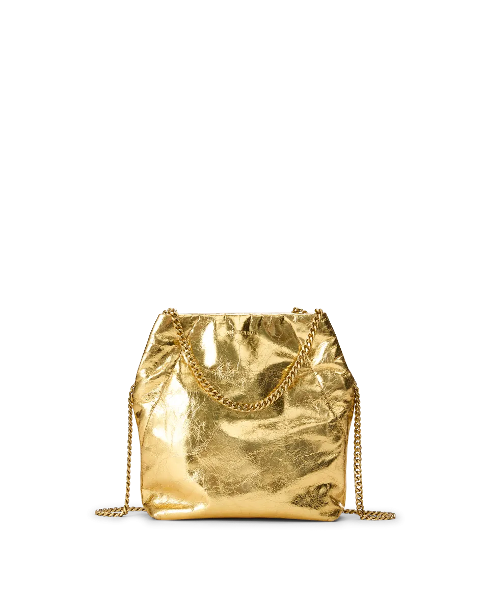 Small Metallic Veronica Beard Slouch Shoulder Bag