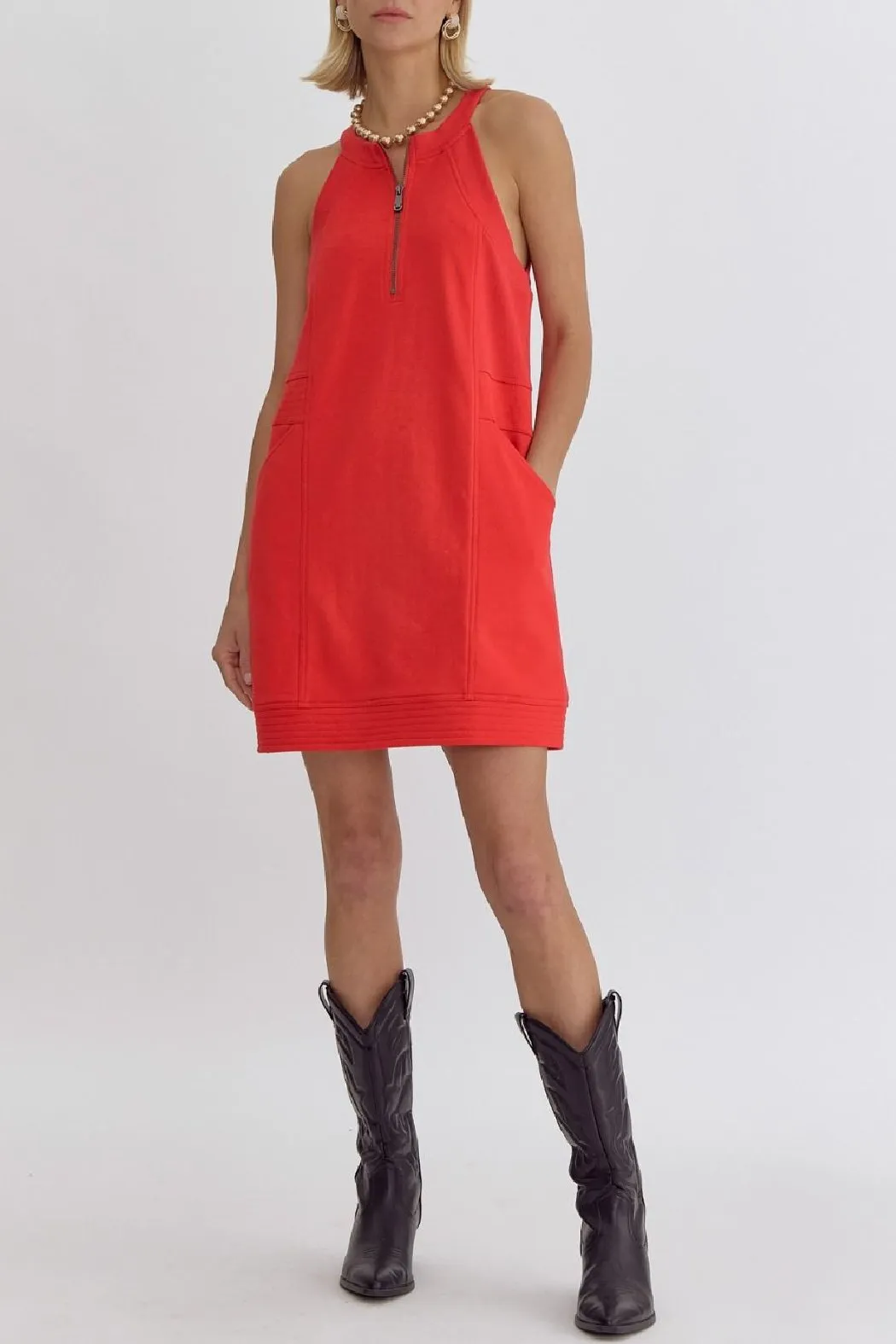 Solid Halter Dress