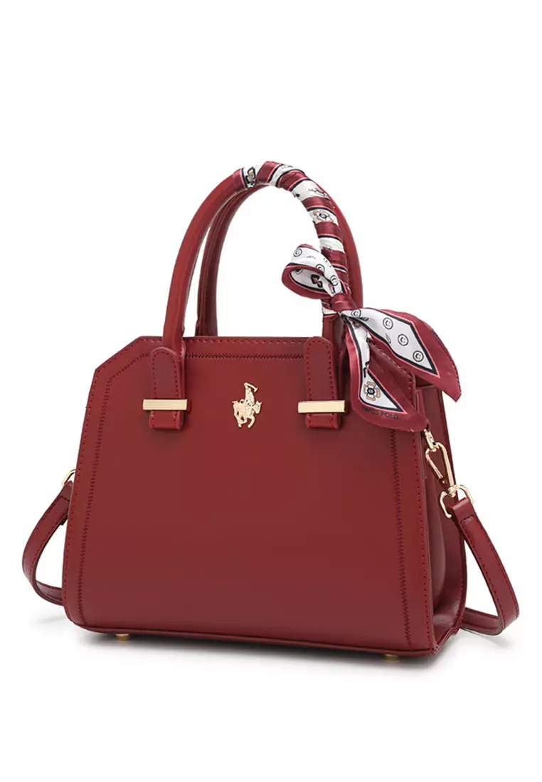 Swiss Polo Women's Top Handle Bag / Sling Bag / Crossbody Bag - Red