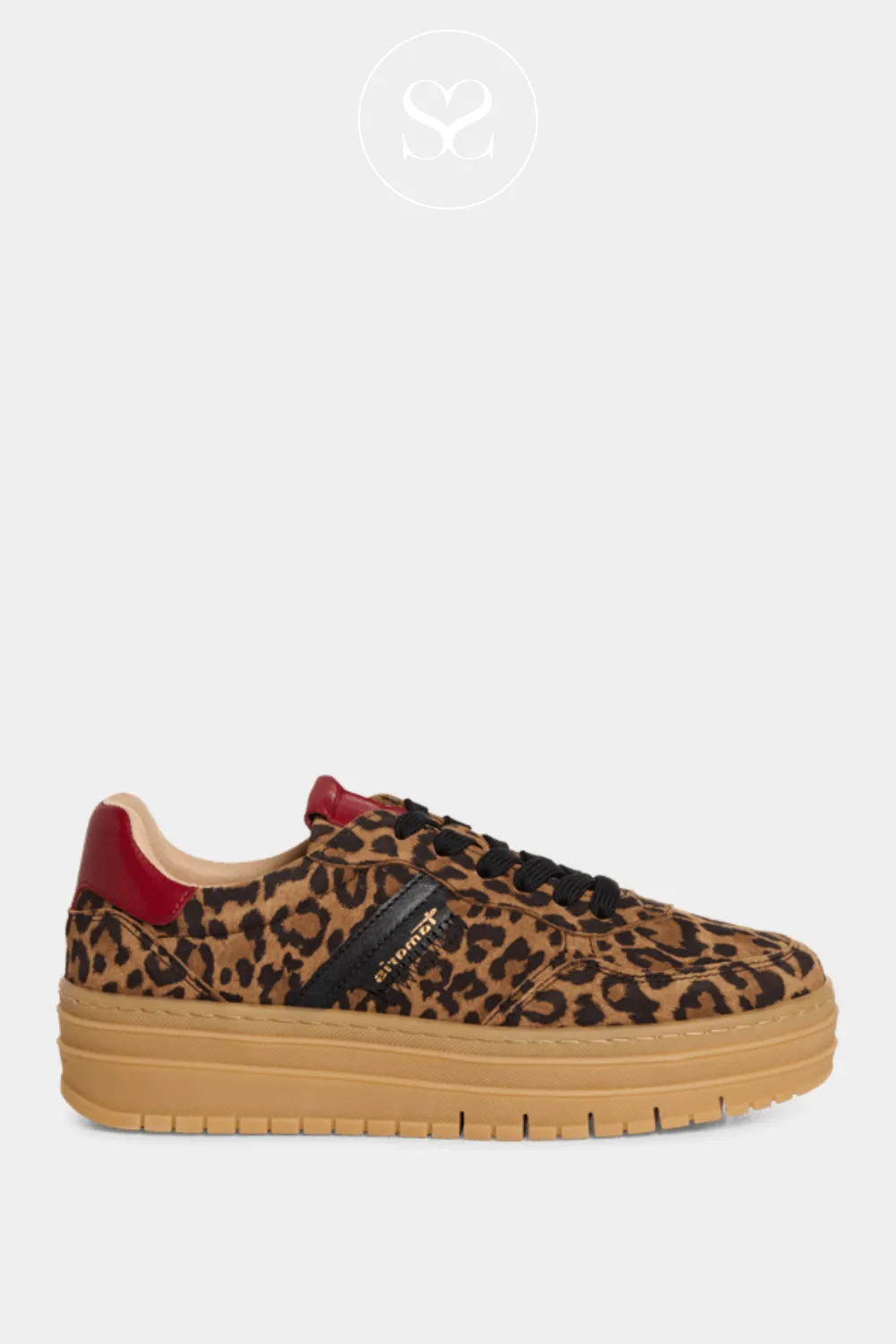 TAMARIS 1-23783-43 LEATHER LEOPARD CHUNKY FLATFORM TRAINERS