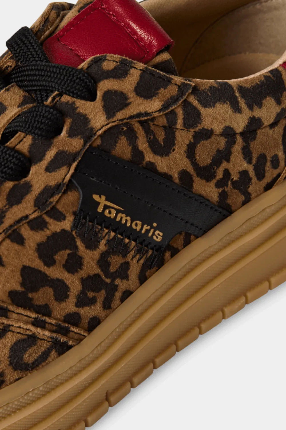 TAMARIS 1-23783-43 LEATHER LEOPARD CHUNKY FLATFORM TRAINERS