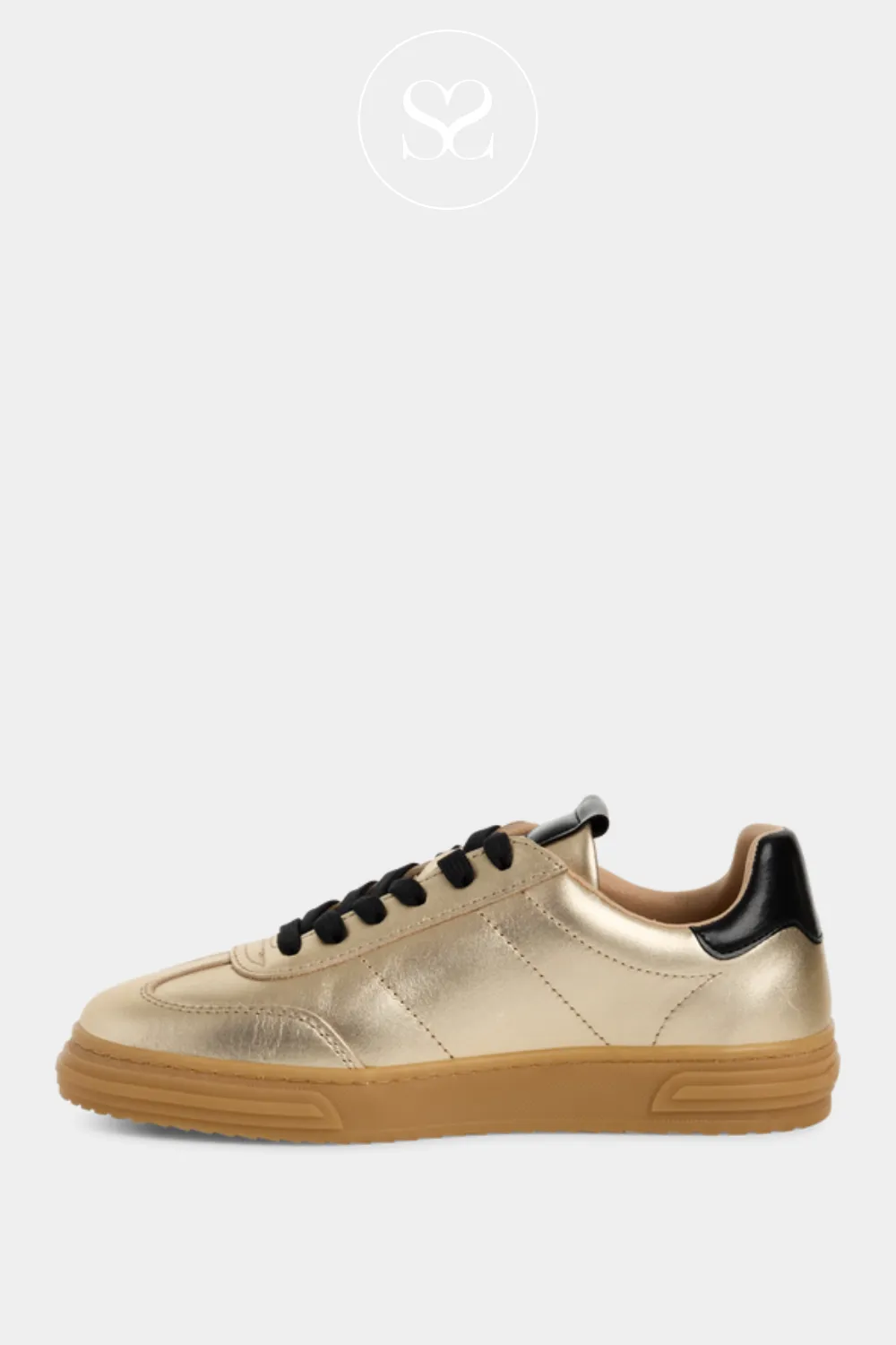 TAMARIS 1-23788-42 GOLD LEATHER SPORTY TRAINERS