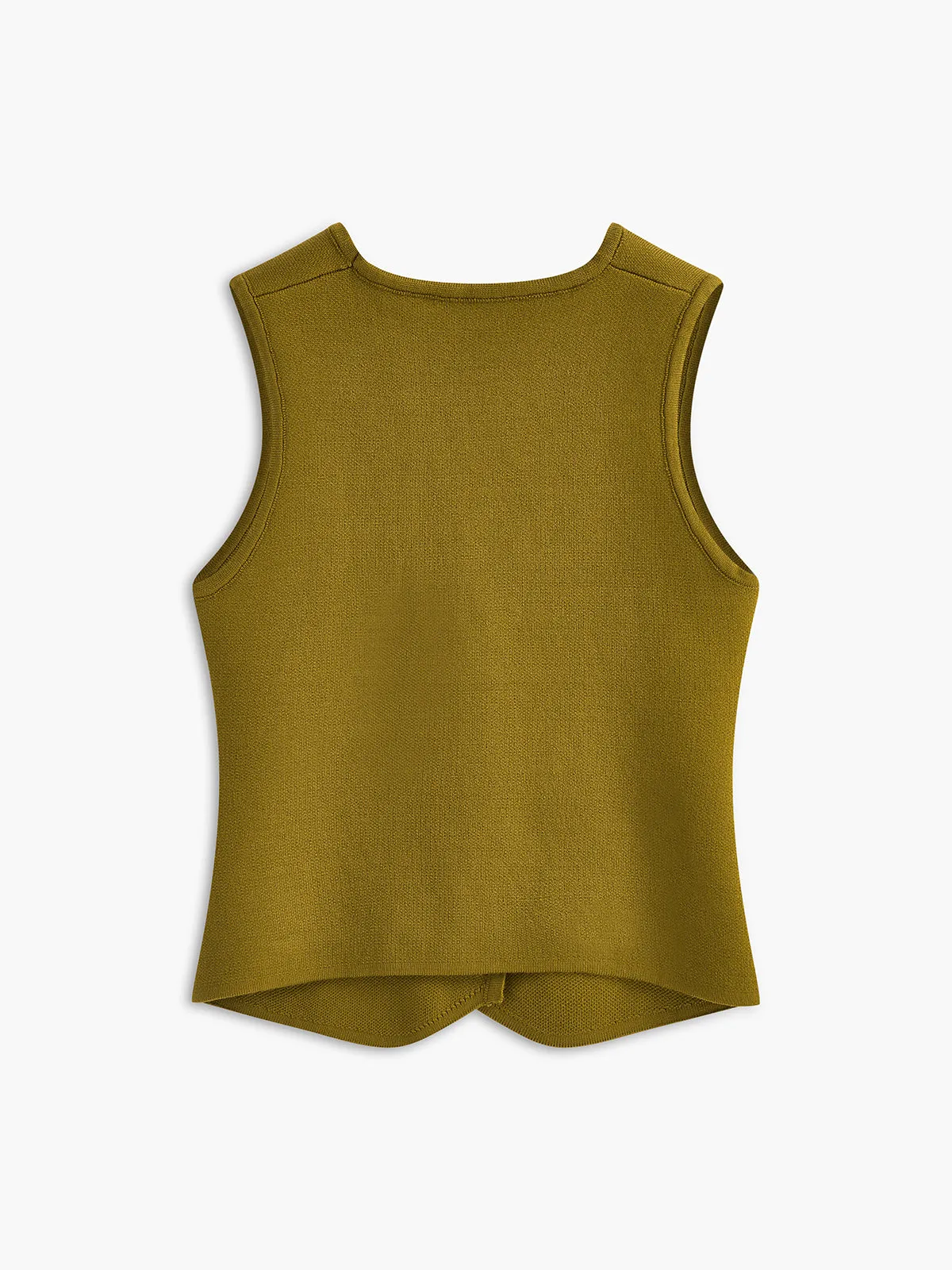 V-Neck Metal-Breasted Jersey Vest