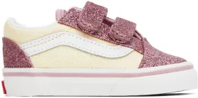 Vans Baby Pink & Off-White Old Skool V Sneakers