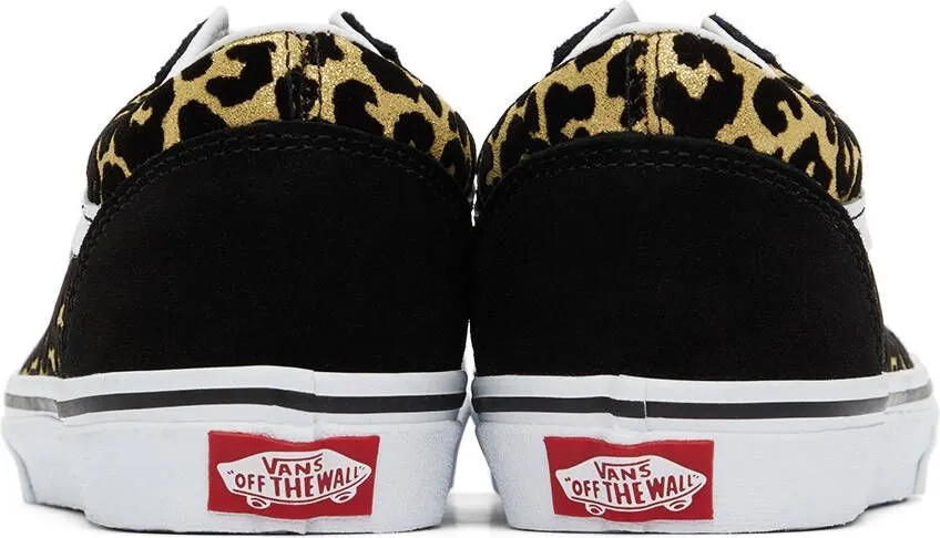 Vans Kids Black & Gold Leopard Old Skool Big Kids Sneakers