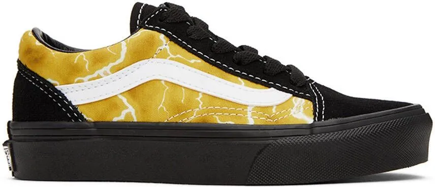 Vans Kids Black & Yellow Old Skool Little Kids Sneakers