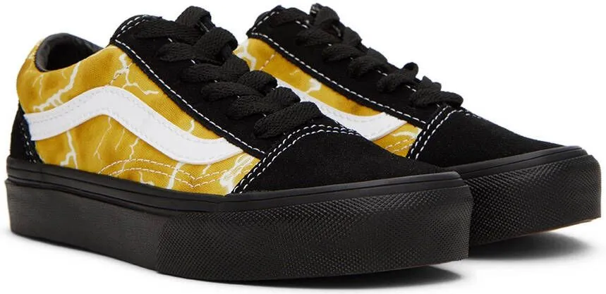 Vans Kids Black & Yellow Old Skool Little Kids Sneakers