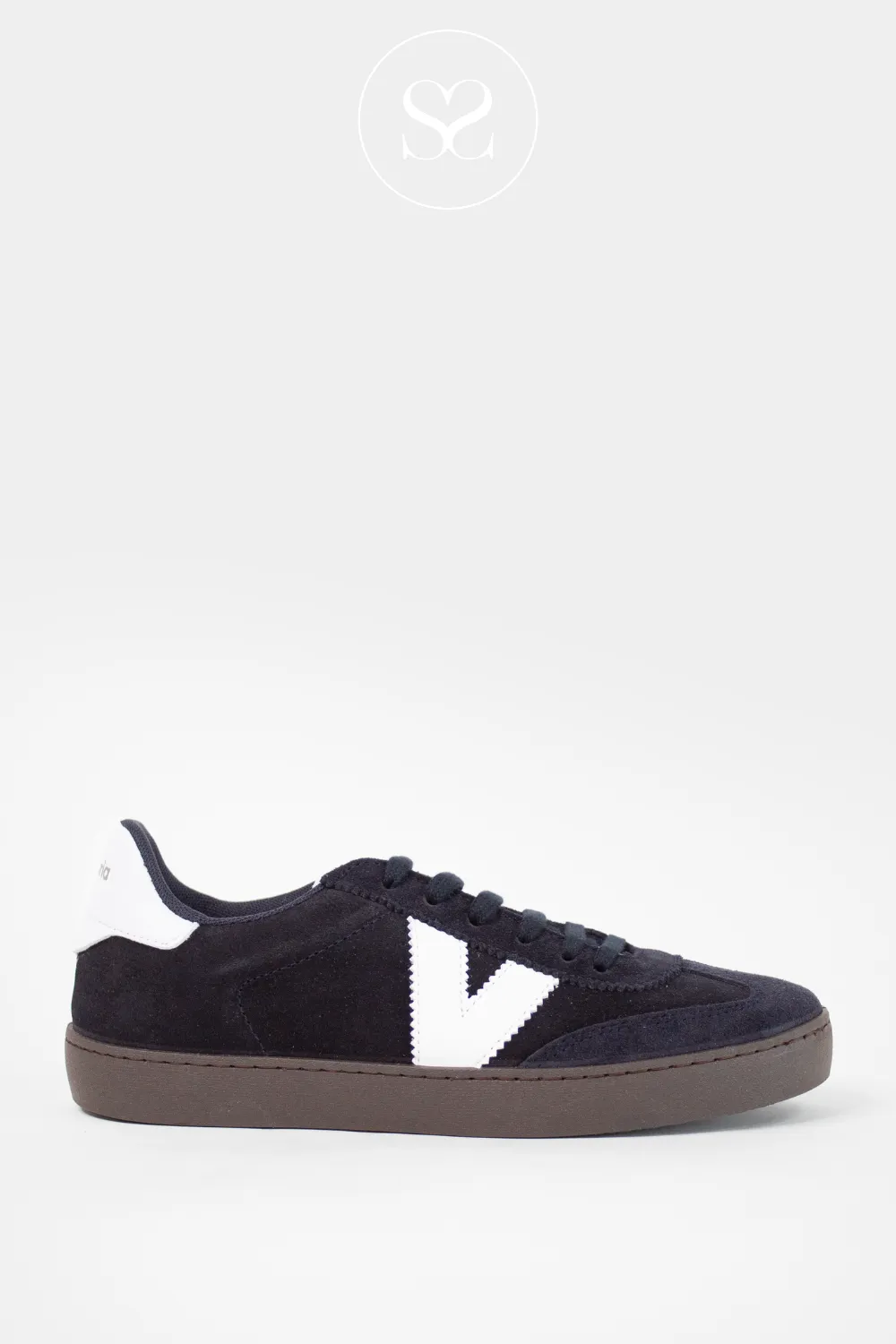 VICTORIA 1126199 NAVY SUEDE LOW PROFILE FLATFORM TRAINERS