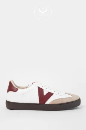 VICTORIA 1126201 WHITE/WINE LOW PROFILE TRAINERS