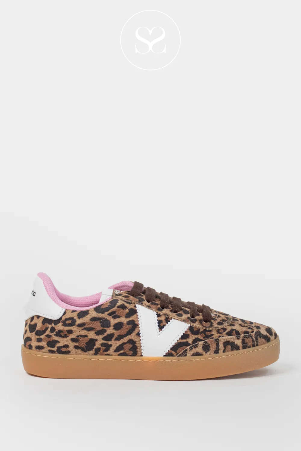 VICTORIA 1126205 SUEDE/LEATHER LEOPARD LOW PROFILE TRAINERS