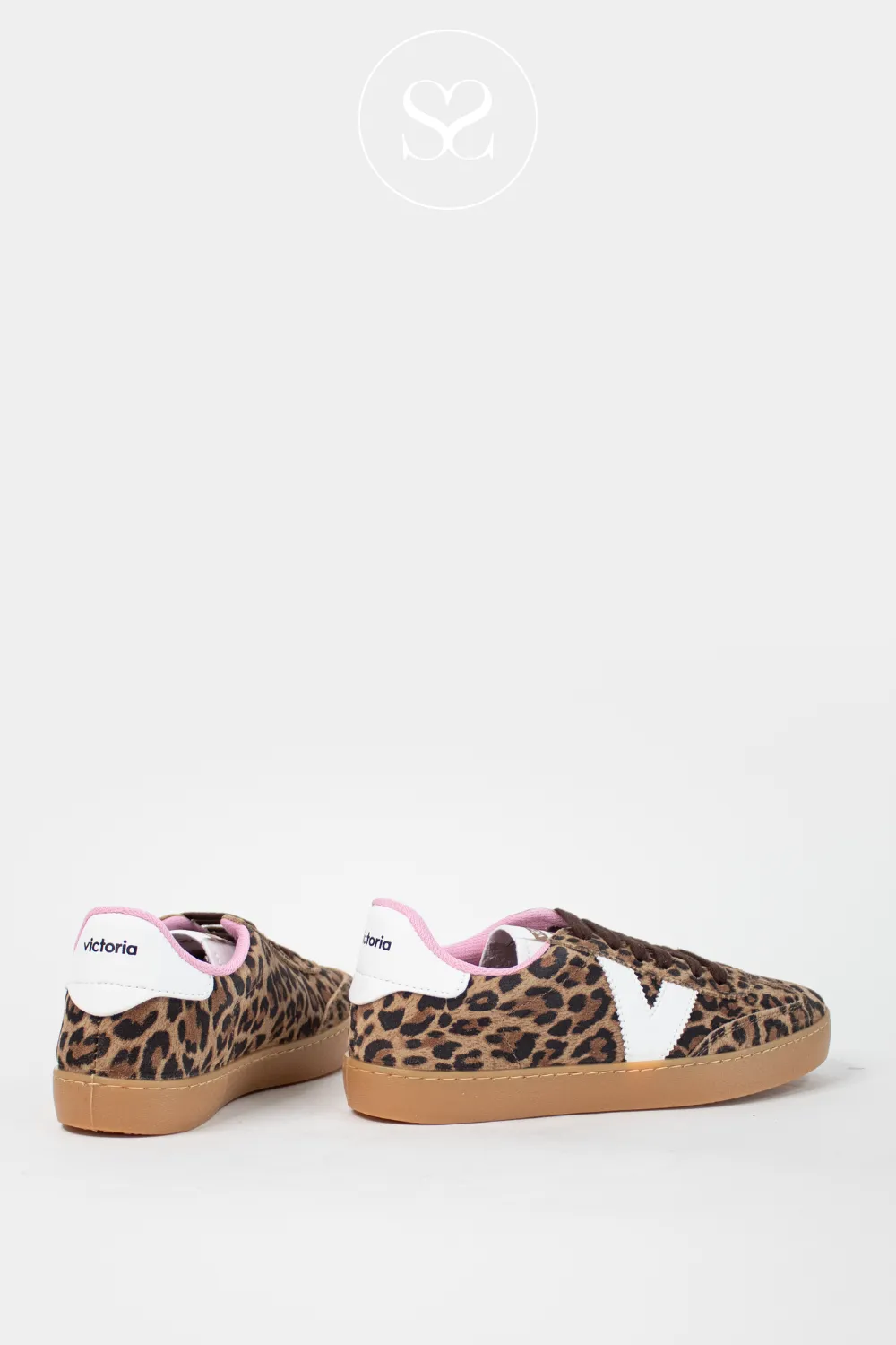 VICTORIA 1126205 SUEDE/LEATHER LEOPARD LOW PROFILE TRAINERS