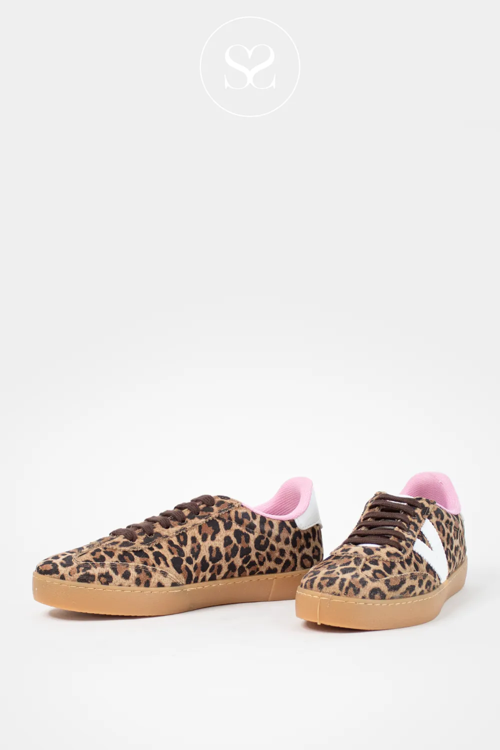 VICTORIA 1126205 SUEDE/LEATHER LEOPARD LOW PROFILE TRAINERS