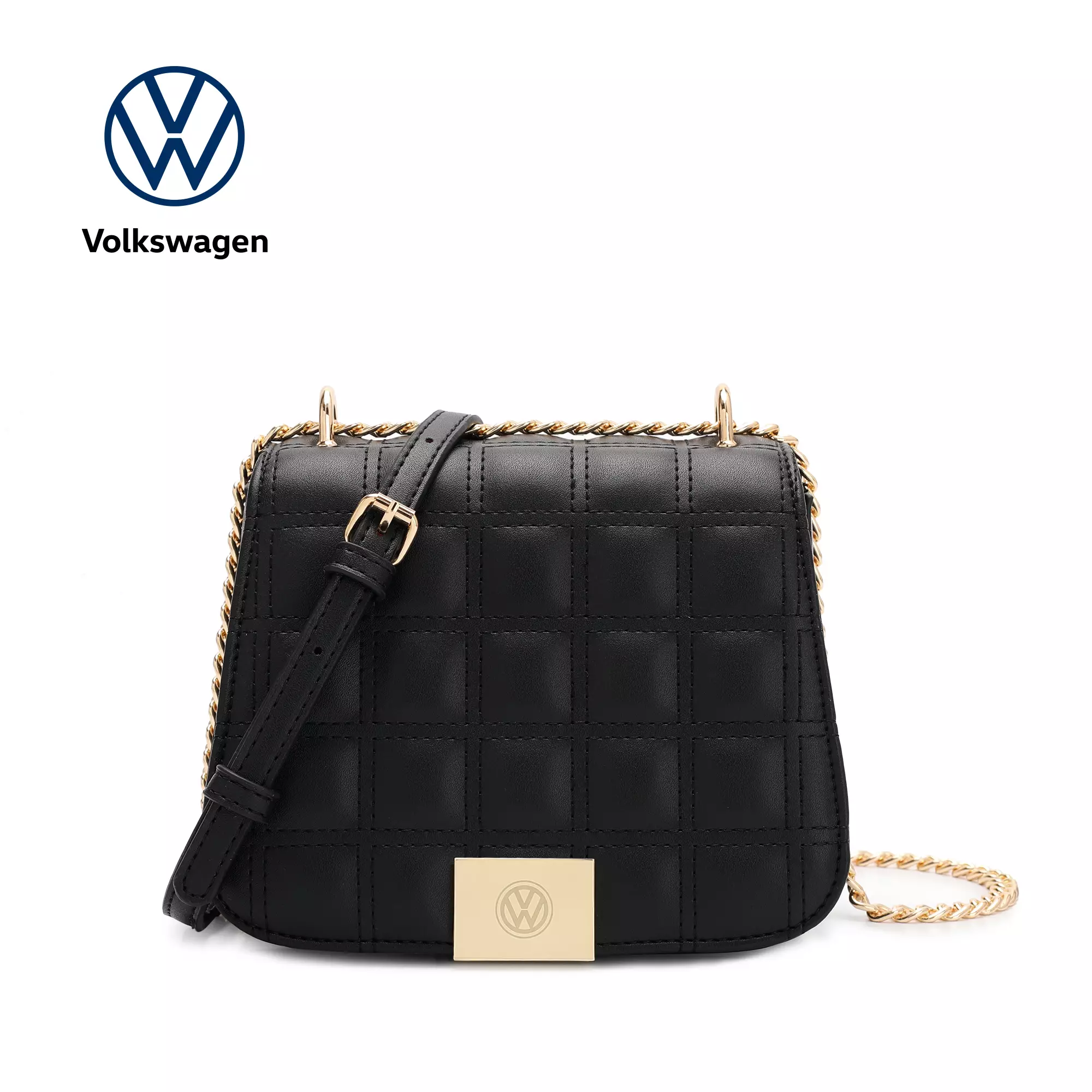 Volkswagen Women's Chain Shoulder Sling Bag / Crossbody Bag - Black