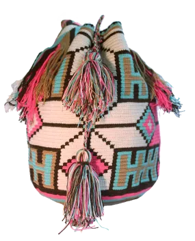 Wayuu Crossbody Mochila Bag - Pink & Teal