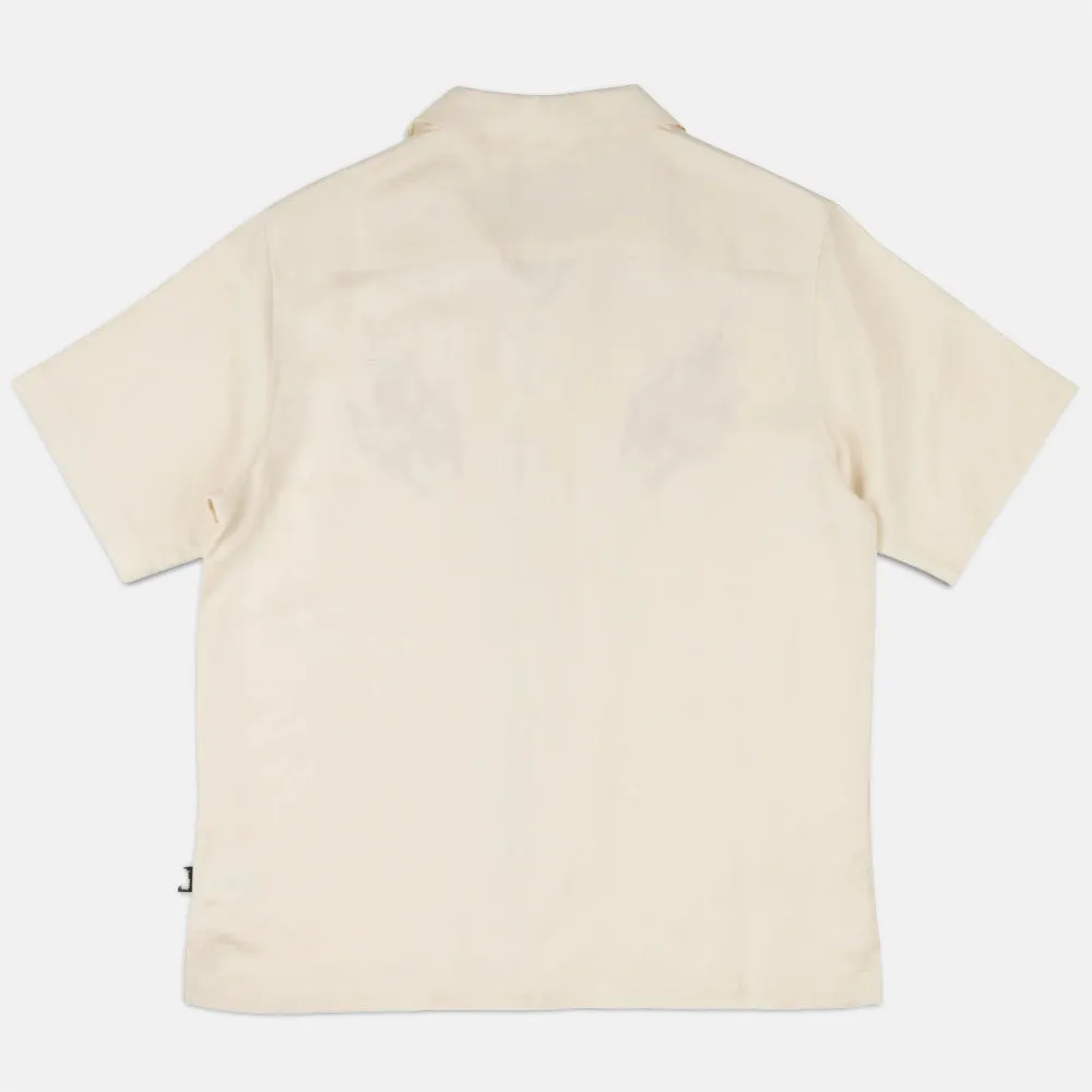 Welcome Skateboards - Hellion Embroidered Short Sleeve Linen Shirt - Bone