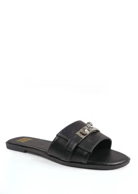 Where's That From Black Emmeline Single Band Slider Sandals