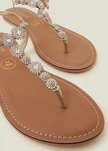 Wide Fit Rome Sparkly Sandals by Accessorize | Look Again