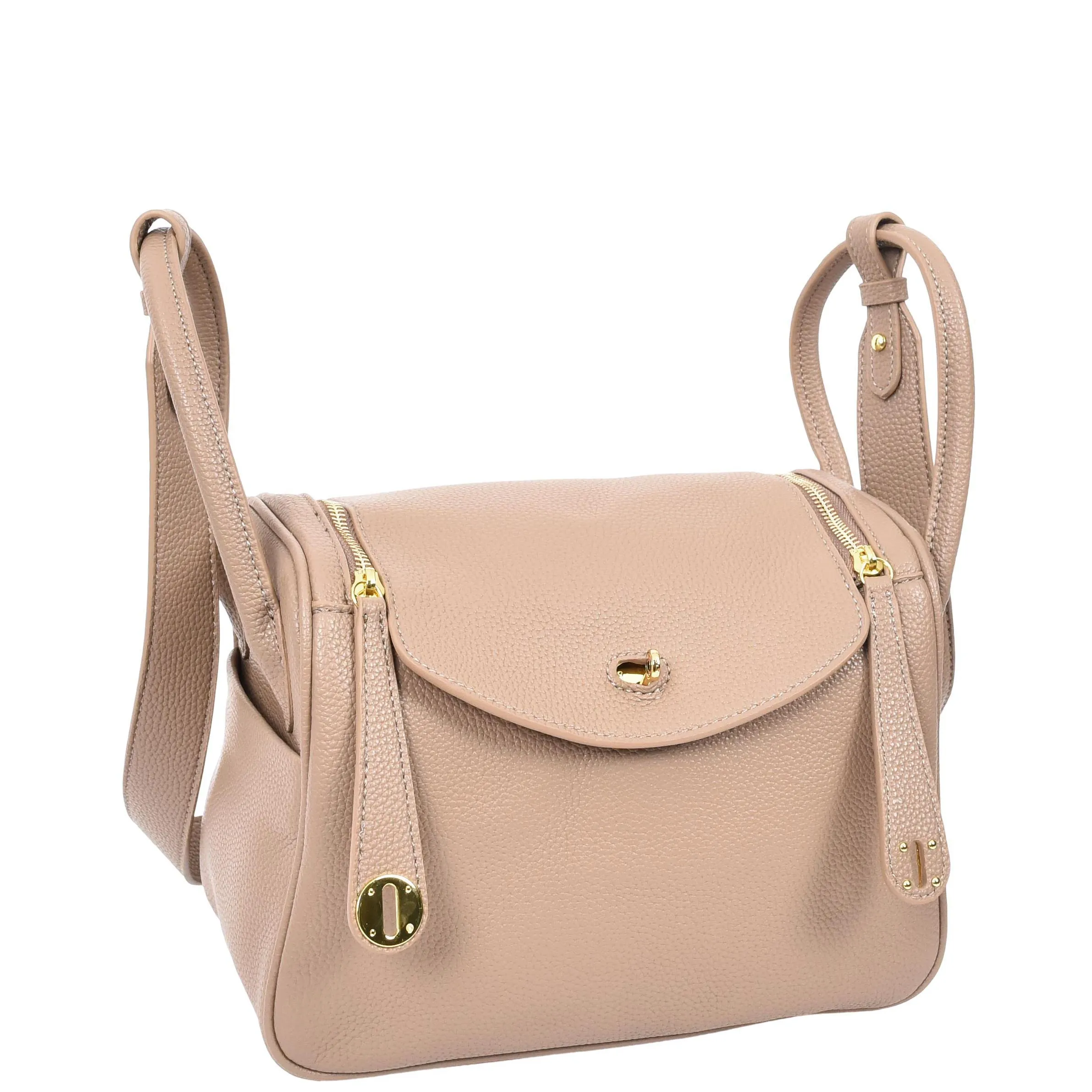 Womens Faux Leather Large Shoulder Bag Rose Taupe