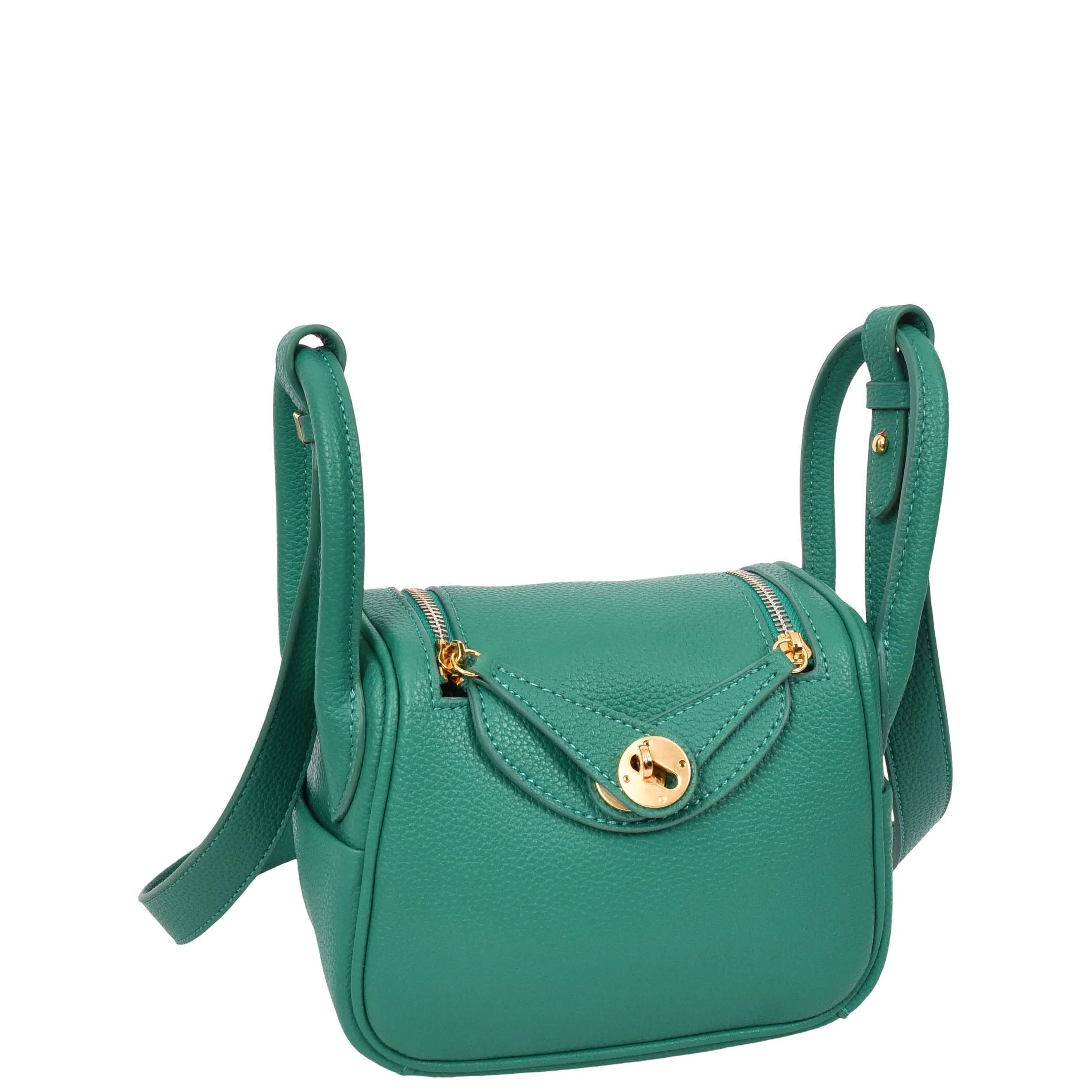 Womens Faux Leather Mini Shoulder Bag Celeste Green