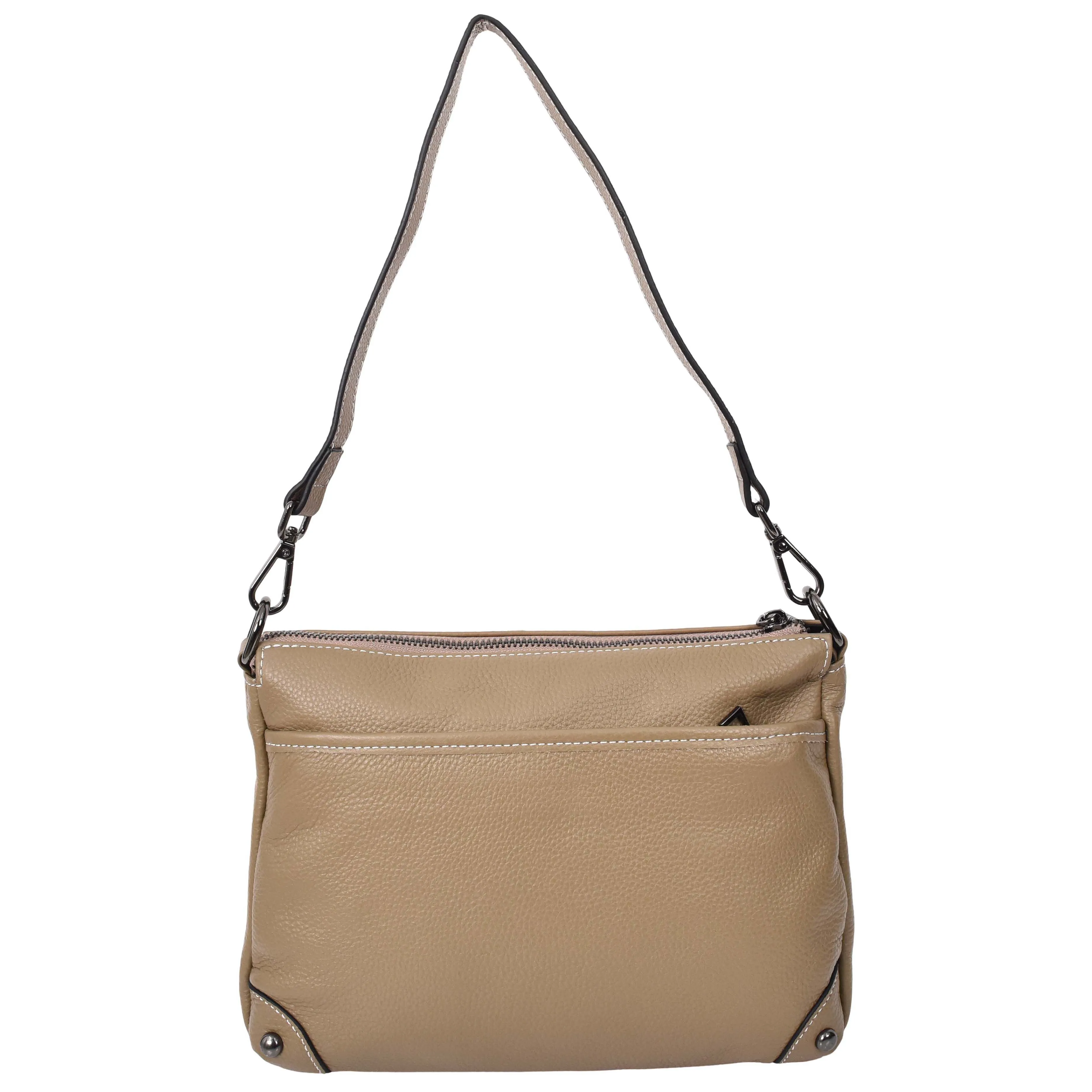 Womens Leather 2-in-1 Cross Body Shoulder Bag Olivia Beige