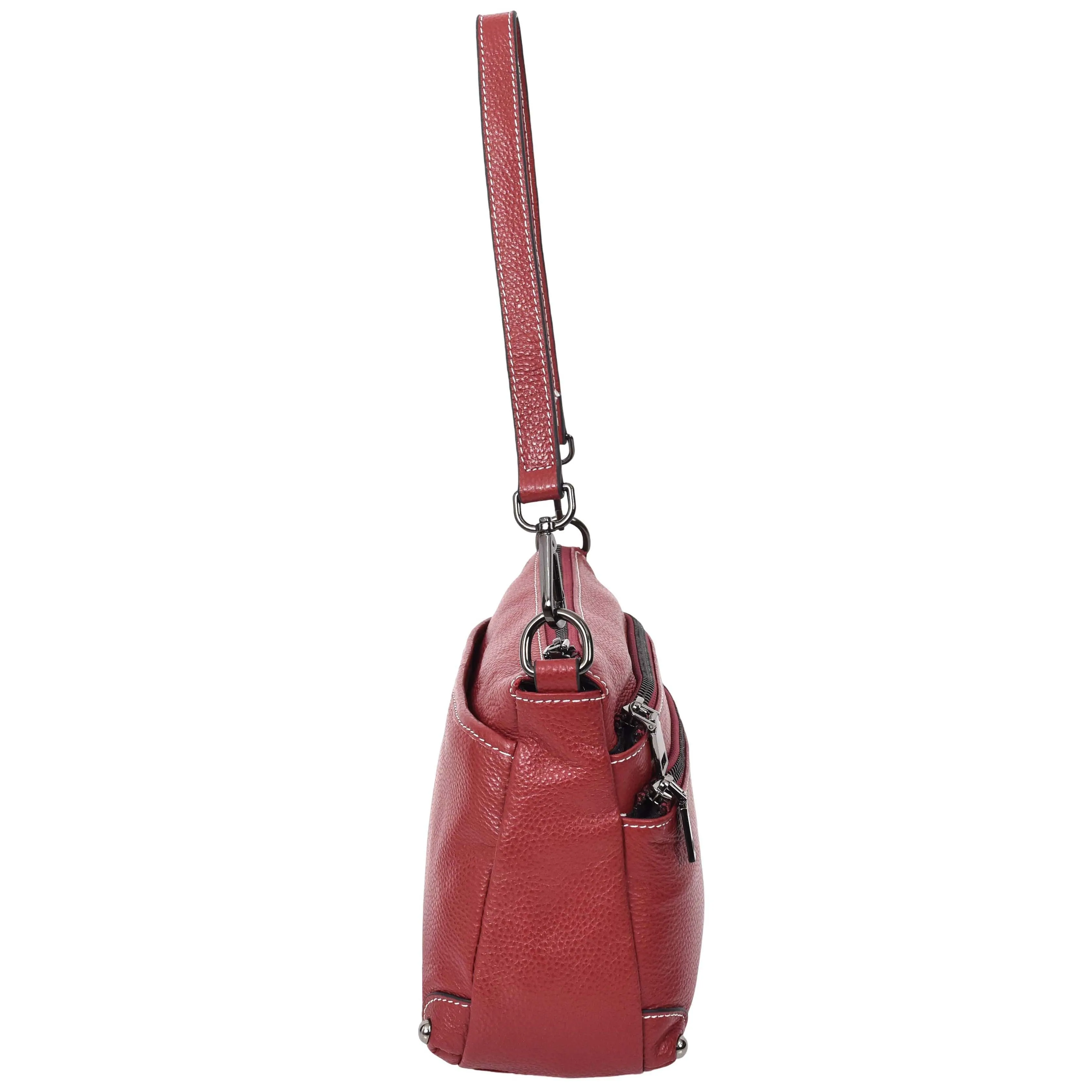 Womens Leather 2-in-1 Cross Body Shoulder Bag Olivia Red