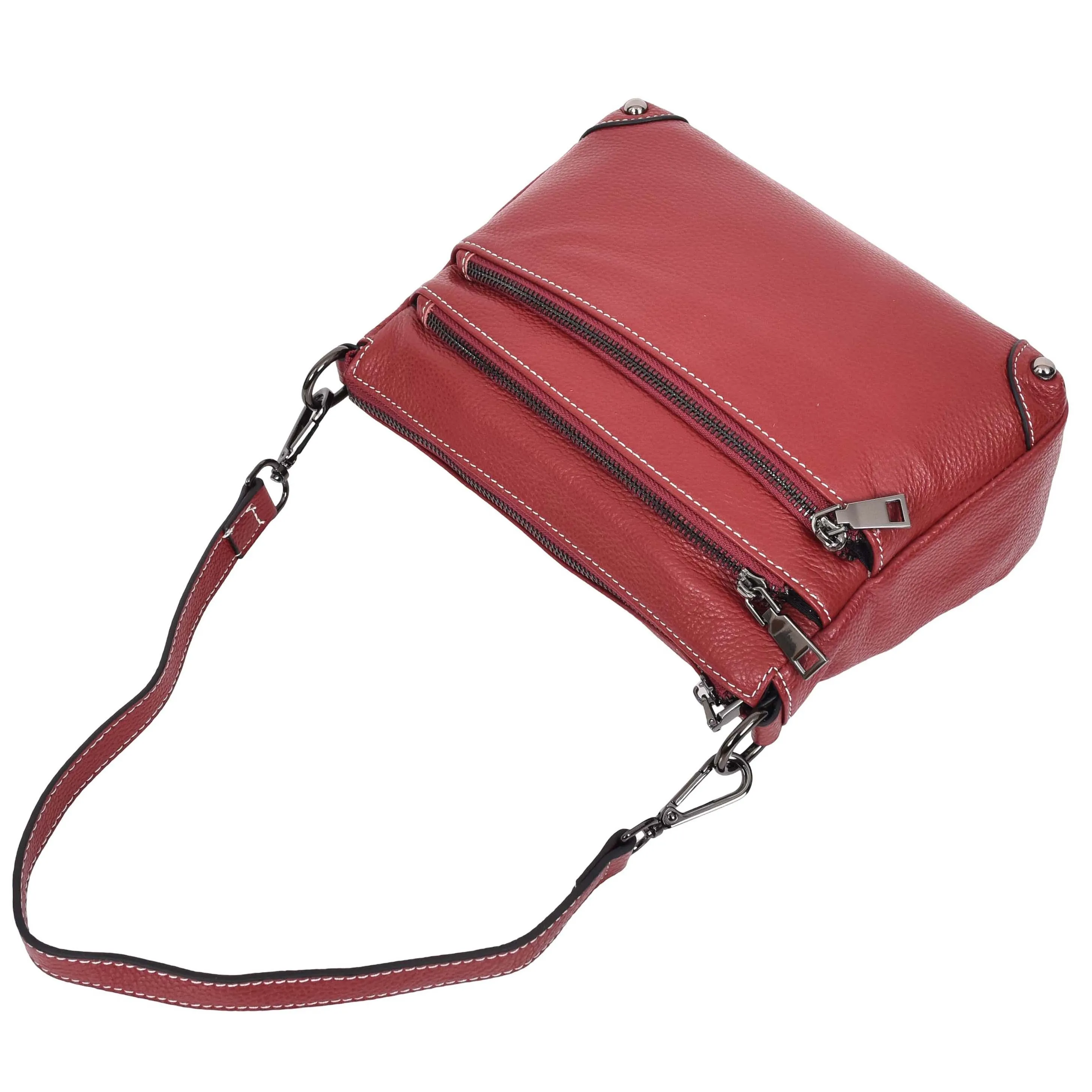 Womens Leather 2-in-1 Cross Body Shoulder Bag Olivia Red