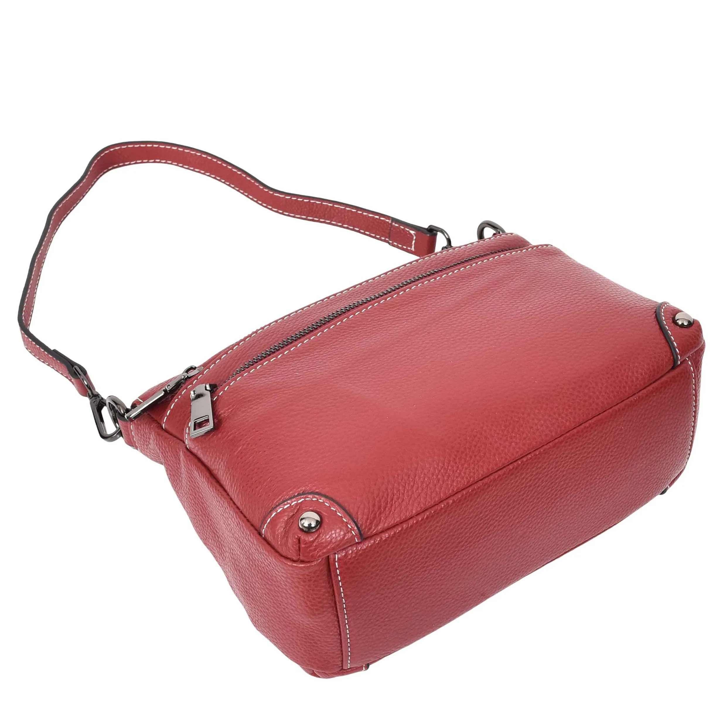 Womens Leather 2-in-1 Cross Body Shoulder Bag Olivia Red