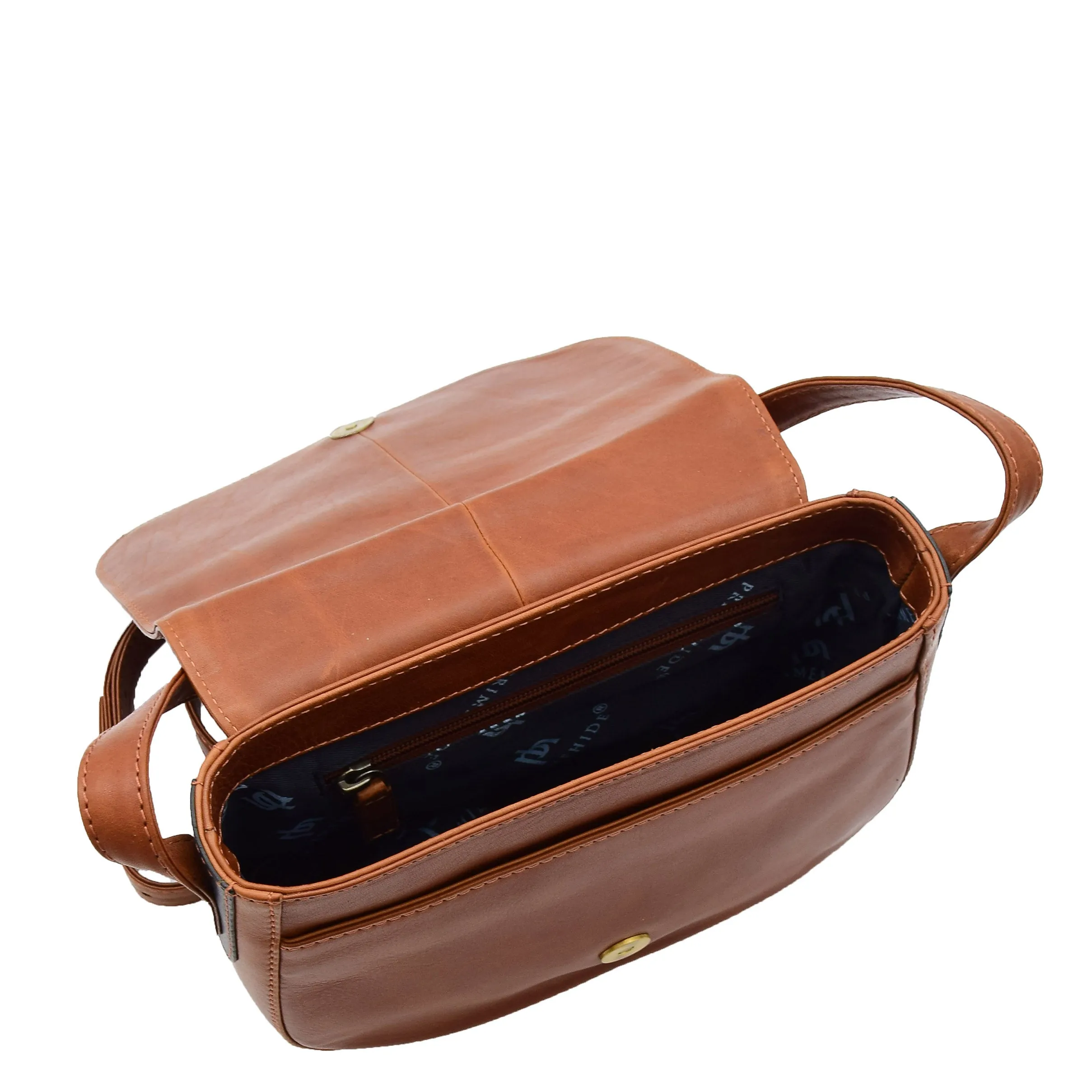 Womens Real Leather Cross Body Shoulder Bag Saint Lucia Chestnut