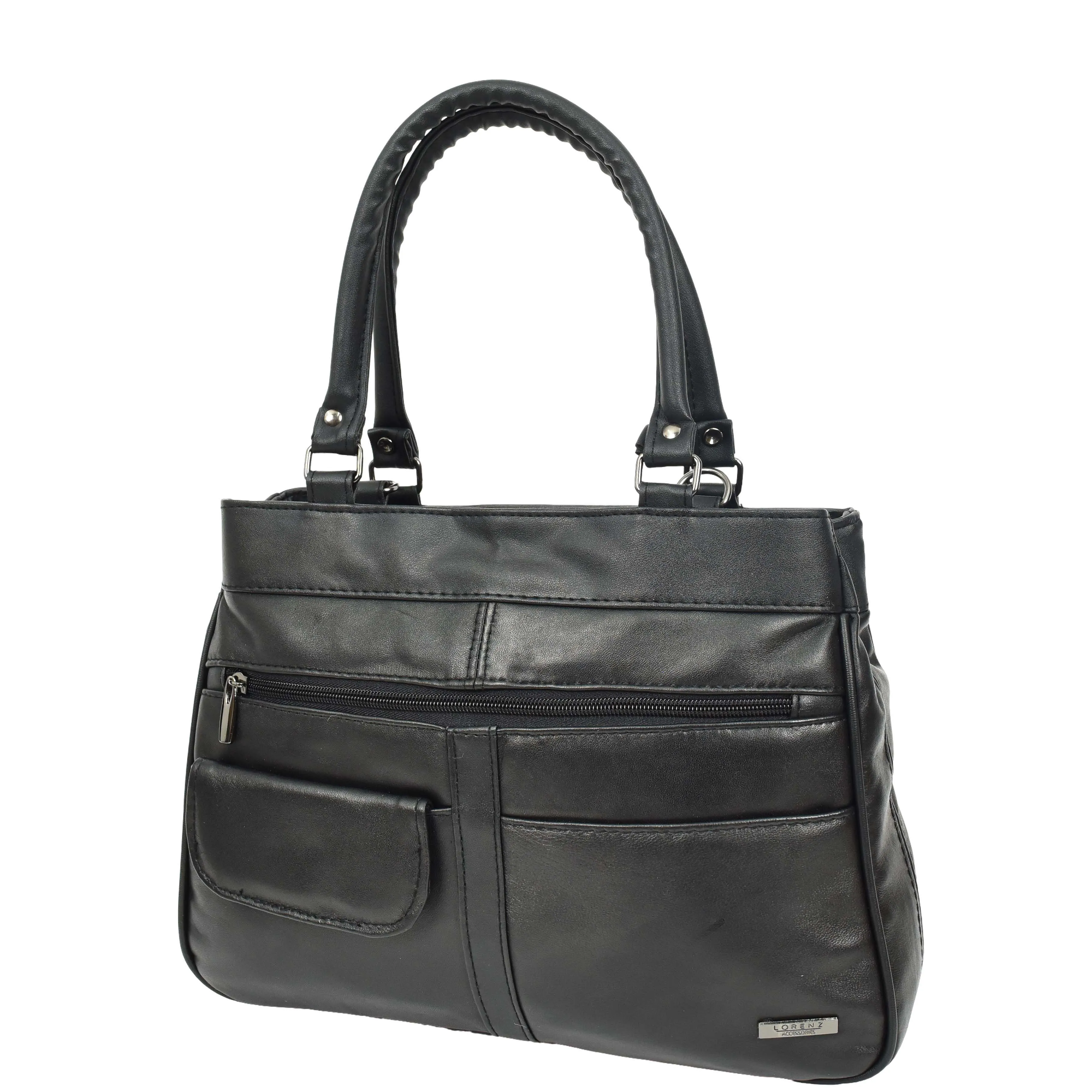 Womens Real Leather Shoulder Bag Large Size HOL3591 Black